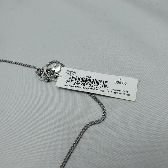 French connection windchime Necklace multicolor silver chain - Picture 5 of 6